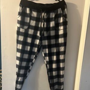 Women's Black and White Checkered Pajama Pants